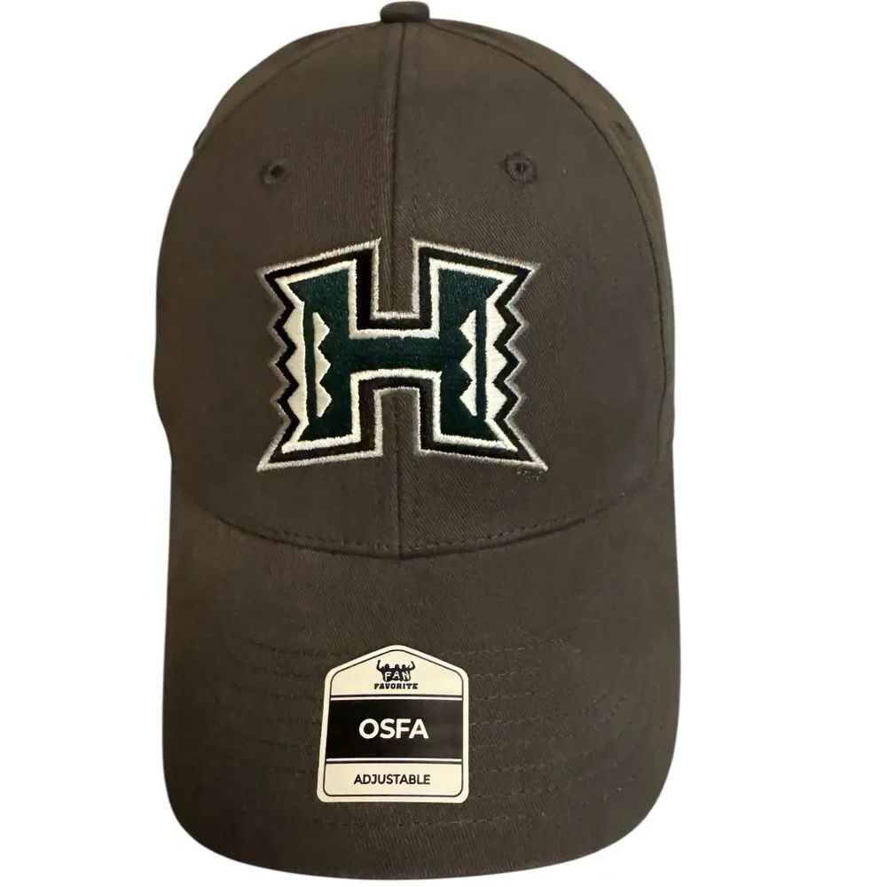 University of Hawaii Rainbow Warriors Hat Adjustable OSFA Green H Cap NCAA